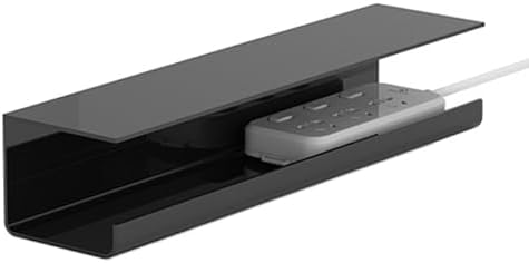 Under Desk Cable Management, Cable Management Tray Clamp Mount Organizer Wire Tray for Home Office Standing Desk (Black)