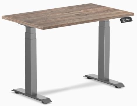 Desky Dual Mini Sit Stand Desk Natural Walnut 40" Space Gray