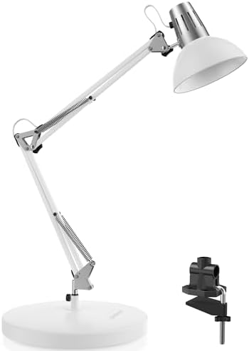 LEPOWER Metal Adjustable Desk Lamp with Clamp, Swing Arm for Home Office