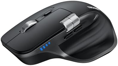TECKNET Wireless Mouse, Side Scroll Bluetooth Rechargeable, 3-Device