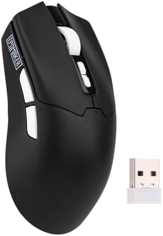 EPOMAKER Click Lite Wireless Gaming Mouse, 800 to 12,000 DPI Adjustable, PAW3311 Sensor, 500mAh, 59g, 2.4G/BT/USB-C Rechargeable Wireless Mouse with 5 Programmable Buttons for PC/Mac/Linux (Black)