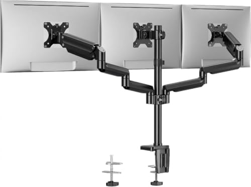 ErGear Triple Monitor Mount for 13-27 inch Screens, Triple Monitor Arms with USB,3-Monitor Stand Holds 17.6 lbs/Arm – Tilt, Swivel & Rotate