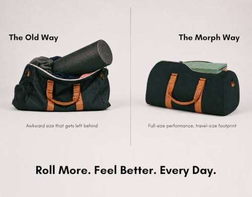 Brazyn Morph Foam Roller: Collapsible Travel Foam Roller for Back Pain Relief, Workout Muscle Recovery, Back Massager, Deep Tissue Leg Massage, Back Cracker (Midnight, Alpha Series (Deep Tissue))