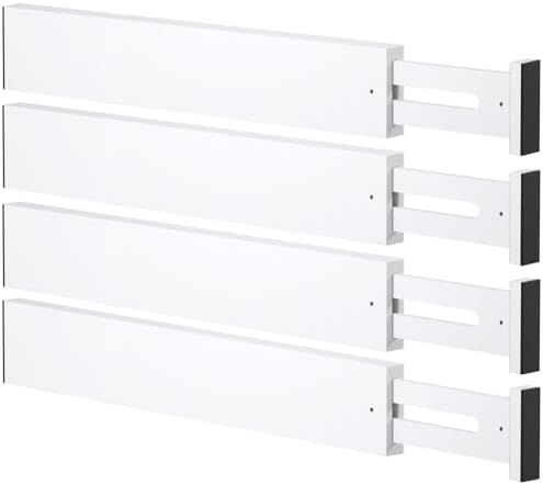 Bamboo Drawer Dividers, Adjustable Drawer Organizers, Fits 17.6–21" Drawers