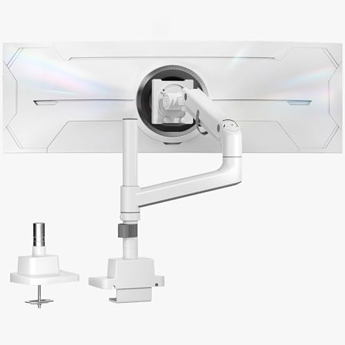 monTEK Ultrawide Monitor Arm Max 57",Height Adjustable 8.1"-25.5",White
