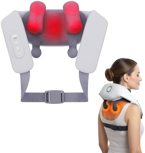 Shiatsu Neck and Back Massagers with Heat, 150 Mins Uses, 4 Modes & Adjustable Massage Head, Electric 3D Deep Tissue Kneading for Shoulder, Leg, Muscle Soreness, Pain Relief, Relaxation for Women, Men