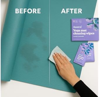 ASUTRA Yoga Mat Cleaning Wipes (Lovely Lavender) (2 Boxes = 60 Wipes)