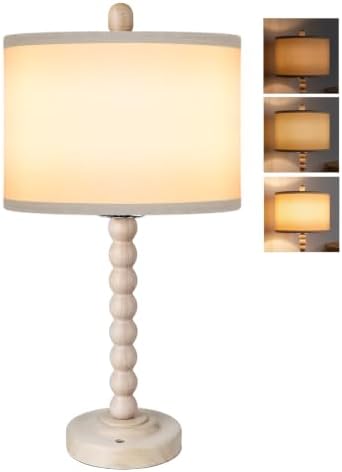 LALISU Farmhouse Table Lamp Cordless Touch Dimmable Bedside Lamps