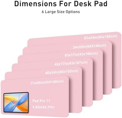 Aothia Faux Leather Desk Mat - Large Mouse Pad, Non-Slip PU Leather Blotter, Waterproof Writing Surface for Office and Home (Fairy Pink, 40" x 24")