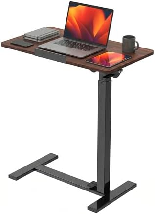 DUMOS Rolling Desk, Laptop Desk, Overbed Table with Wheels