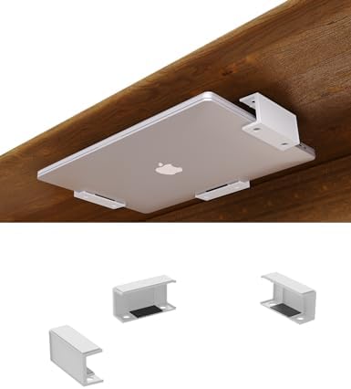 Under Desk Laptop Holder, White