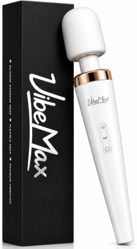 VibeMax Rechargeable Handheld Wand Massager – Powerful Deep Tissue Muscle Therapy Device with Soft Silicone Head, Multi-Speed Vibrations, Quiet, Portable for Back, Neck, Shoulders & Body