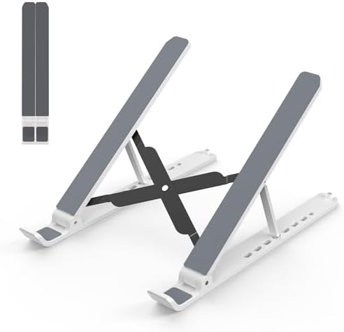 Tonmom Laptop Stand for Desk, Adjustable Laptop Riser, White