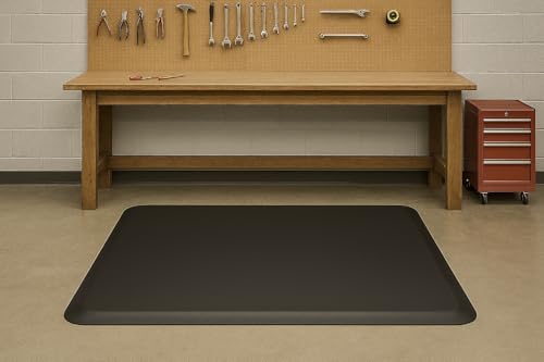 Guardian 44040635 Pro Top Indoor Anti-Fatique Floor Mat, Rubber, 4'x6', Black