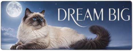 Ragdoll Cat Gaming Mouse Pad Large Mouse Pad 11.8x31.5 in Navy Blue