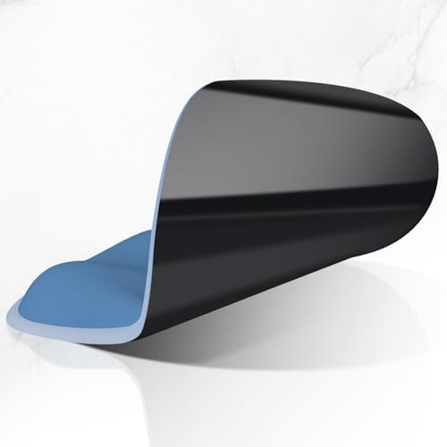 ITNRSIIET Ergonomic Mouse Pad with Wider Memory Foam Wrist Rest +17%, Curved Cushion Reduces Pressure 20%, Pain Relief, Non-Slip, Smooth, Cute Color Desk Accessory, 9.85 x 9 inch, Blue