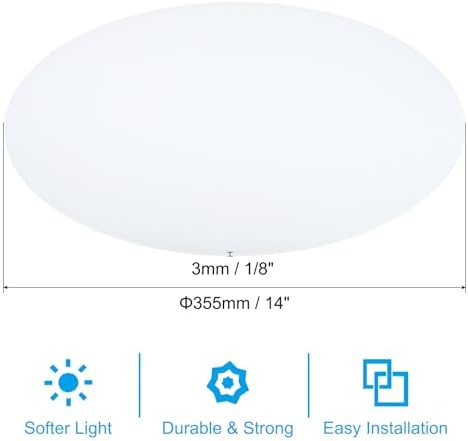 PATIKIL Lampshade Diffuser, 14" Diameter Round Diffuser for Drum Lampshades Pendants Light, DIY Light Shield, Frosted White
