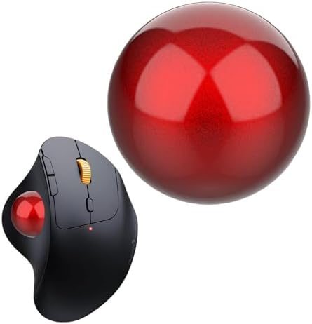 Trackball 34mm/1.34 Inches, Replacement Ball for Logitech M575, M570, MX Ergo, ELECOM, Kensington, Perixx, and Other Compatible Trackball Mice, Glossy - Red