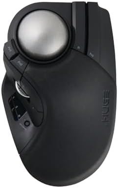 ELECOM Huge Plus Wireless Trackball Mouse, Ergonomic 52mm Large Ball, Multi-Connection Bluetooth, 2.4GHz Wireless, Wired, 10 Programmable Buttons, Rechargeable, Silent Clicks, for Windows PC Mac iPad