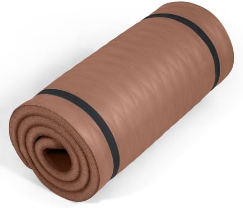 Tone Fitness 1" Extra Thick Yoga Mat, Exercise & Pilates Mat with Strap