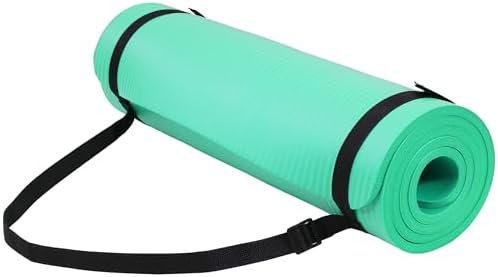 Fitvids 1/2-inch Thick High Density Exercise Yoga Mat with Carrying Strap