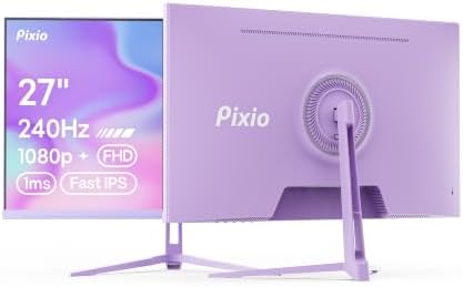 Pixio PX279 Wave Purple 27 inch 240Hz Refresh Rate FHD 1080p Resolution Fast IPS Panel 1ms GTG Response Time Gaming Monitor with Adaptive Sync