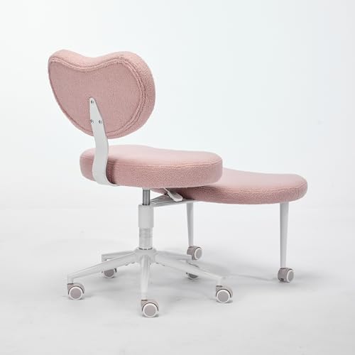 Cross Legged Home Office Desk Chair with 360 Swivel Footstool, 300lb
