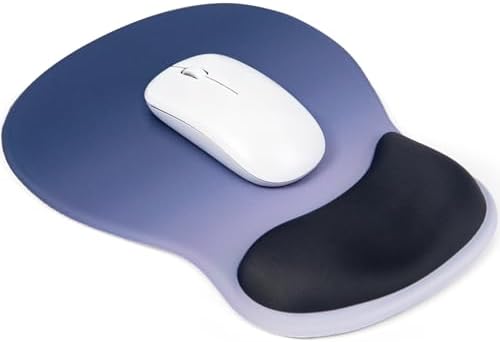 Ergonomic Mouse Pad with Wrist Rest, Mousepad with Memory Foam Support for Pain Relief, Non-Slip Base for Computer, Laptop, Office & Home, 10.2 x 7.5 in