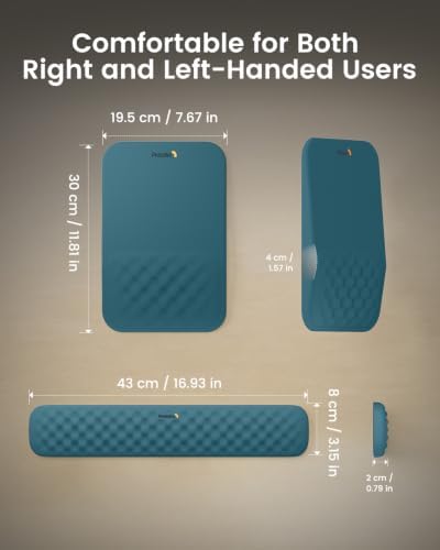 ProtoArc KMP50 Ergonomic Mouse Pad with Wrist Rest, Lycra Surface, Blue