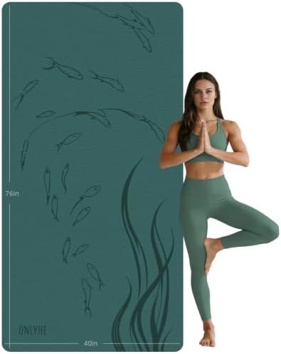 Extra Wide Yoga Mat 76"x40"x10mm TPE Non-Slip Fitness Exercise Mat