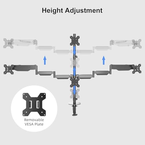Pholiten Quad Monitor Arm Desk Mount for Max 32" Screens