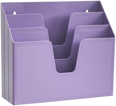 Acrimet Horizontal Triple File Folder Organizer Sorter, Letter Size, Purple