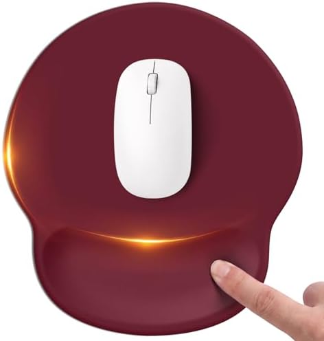 Mouse pad with Wrist Rest,Relieving Pain Memory Foam Computer pad, Ergonomic Desktop Mouse, Silicone Material Mouse pad, with Non-Slip PU Base (red)