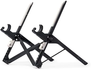 Roost V3 Plus - Ultra Portable and Adjustable Laptop Stand - Quick-Release Height Adjustment, 5 to 14 inch Screen Lift, Patented Rigid Folding Structure and Self-Adjustings Laptop Grips | Onyx Color