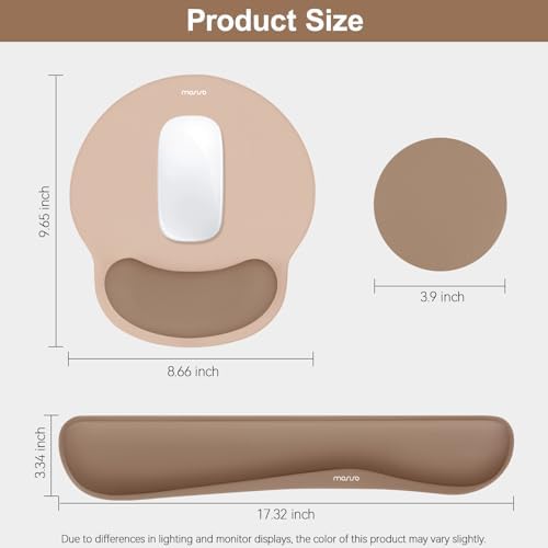 MOSISO Wrist Rest Support for Mouse Pad&Keyboard Set, Mocha