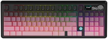 NACODEX Ajazz AK980 V2 Pink Gaming Machanical Keyboard Gift Switch Full Size RGB Gasket Mount 10000mAh Triple Modes Custom Keyboard with Five Layer Pad | Knob Control
