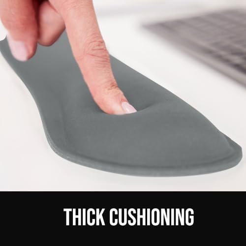 GORILLA GRIP Memory Foam Wrist Rest for Computer Keyboard, 2 Piece Gray
