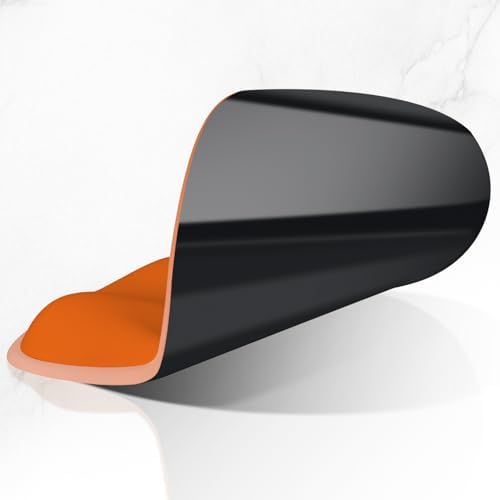 ITNRSIIET Ergonomic Mouse Pad with Wider Memory Foam Wrist Rest +17% - Curved Cushion Reduces Pressure 20%, Pain Relief, Non-Slip, Smooth, Cute Colors, 9.85 x 9 in, Peach