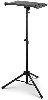 On-Stage LPT7000 Deluxe Laptop Stand, Adjustable Height and Tilt, Metal Construction, Black, Foldable