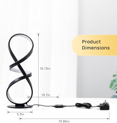 Set of 2 Cool LED Table Lamps, Modern Spiral Touch Desk Light