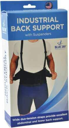 Blue Jay An Elite Healthcare Brand Industrial Back Support Belt with Suspenders for Orthopedic Care |Provides Support for Strenuous Activity |Medium, 32-44 inch (Black)