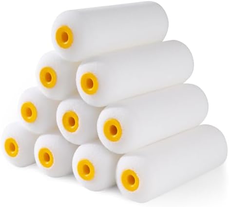 Mister Rui Mini Foam Paint Rollers, 4 Inch Paint Rollers 10 Pack
