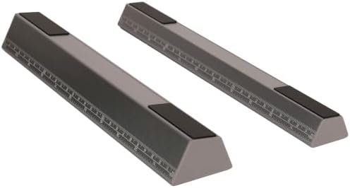 Aluminum Laptop Stand Riser, 2-Pack Ergonomic Laptop Lift for Desk, 2 Height Options (1" & 1.38"), Portable MacBook Stand with Silicone Protection, Cooling Design, Built-in 11" Ruler