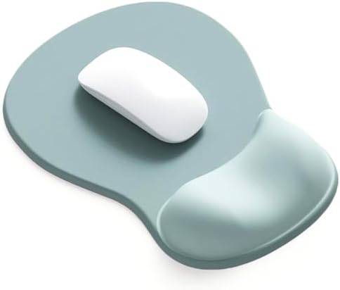 Ergonomic Mouse Pad with Gel Wrist Support, Comfortable Wrist Rest Mousepad with Non-Slip PU Base for Pain Relief, Desk, Home & Office (Light Green)