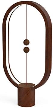 Allocacoc Heng Balance lamp, DesignNest, Switch on in mid-air, USB Powered LED Table lamp, magneticDesk lamp, Warm Eye-Care Lamp, Contemporary Soft Light, Office, Home (Dark Wood)