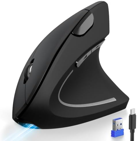 TECKNET Ergonomic Mouse Wireless, Rechargeable Vertical Mice Right Hand