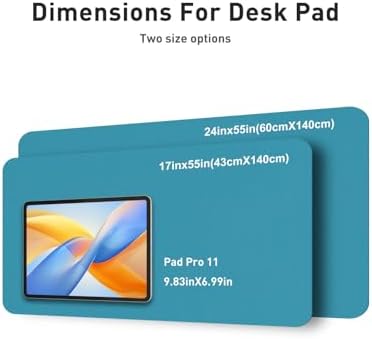 Aothia Faux Leather Desk Mat - Non-Slip PU Leather Desk Blotter, Waterproof Writing Surface, Large Desk Pad for Office & Home (Turquoise, 55" x 17")
