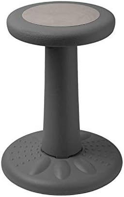 Studico ActiveChairs Kids Wobble Stool, Flexible Classroom Seating Improves Focus, Posture & Helps ADHD/ADD. Get the Wiggles Out Active Fidget Desk Chairs, Pre-Teen 17.75" Chair, Ages 7-12, Grey