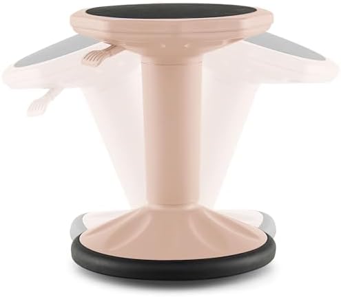 Giantex Wobble Stools for Classroom Seating, 24" Wiggle Stool with Adjustable Height, Sitting Balance Chair for School Active Learning, Office Stand Up, Flexible Seating Wobble Chair (Peach Pink)