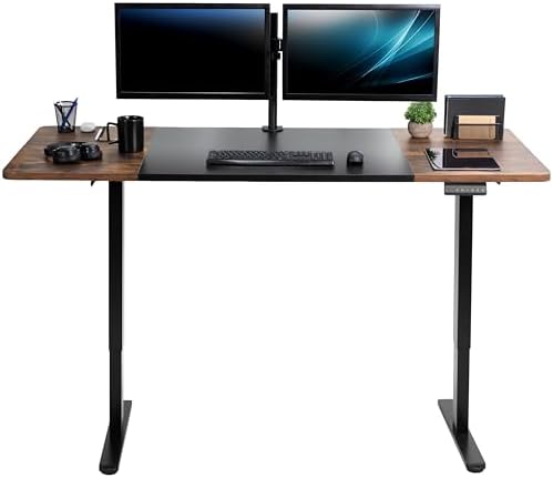 VIVO Black/Vintage Brown 71 x 30 in Standing Desk, DESK-KIT-E2B7BN